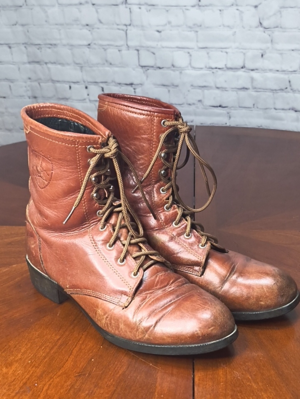 Ariat Brown Leather Lace-Up Men's Boots Size 11 AN